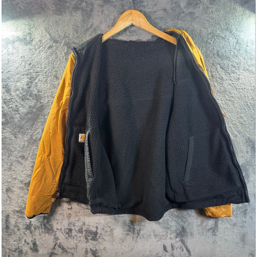 Carhartt Men's Rain Defender Relaxed Fit Fleece Reversible Jacket Small BRN/BLK - Picture 9 of 11